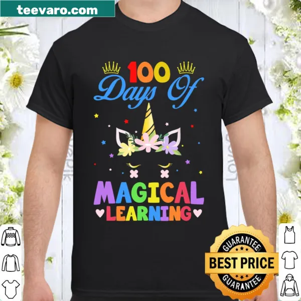 Cute unicorn design celebrating 100 days of school