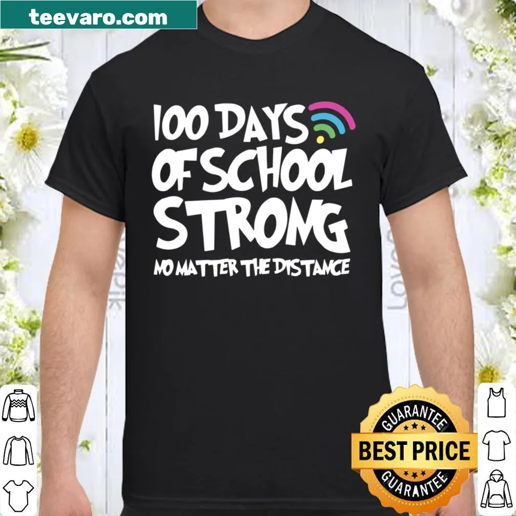 Happy 100th Day of School shirt for virtual learning.