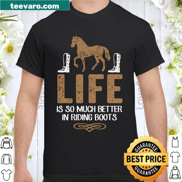 Equestrian shirt expressing love for horse riding and riding boots