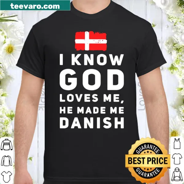 Vintage distressed shirt with a message about God and Danish heritage