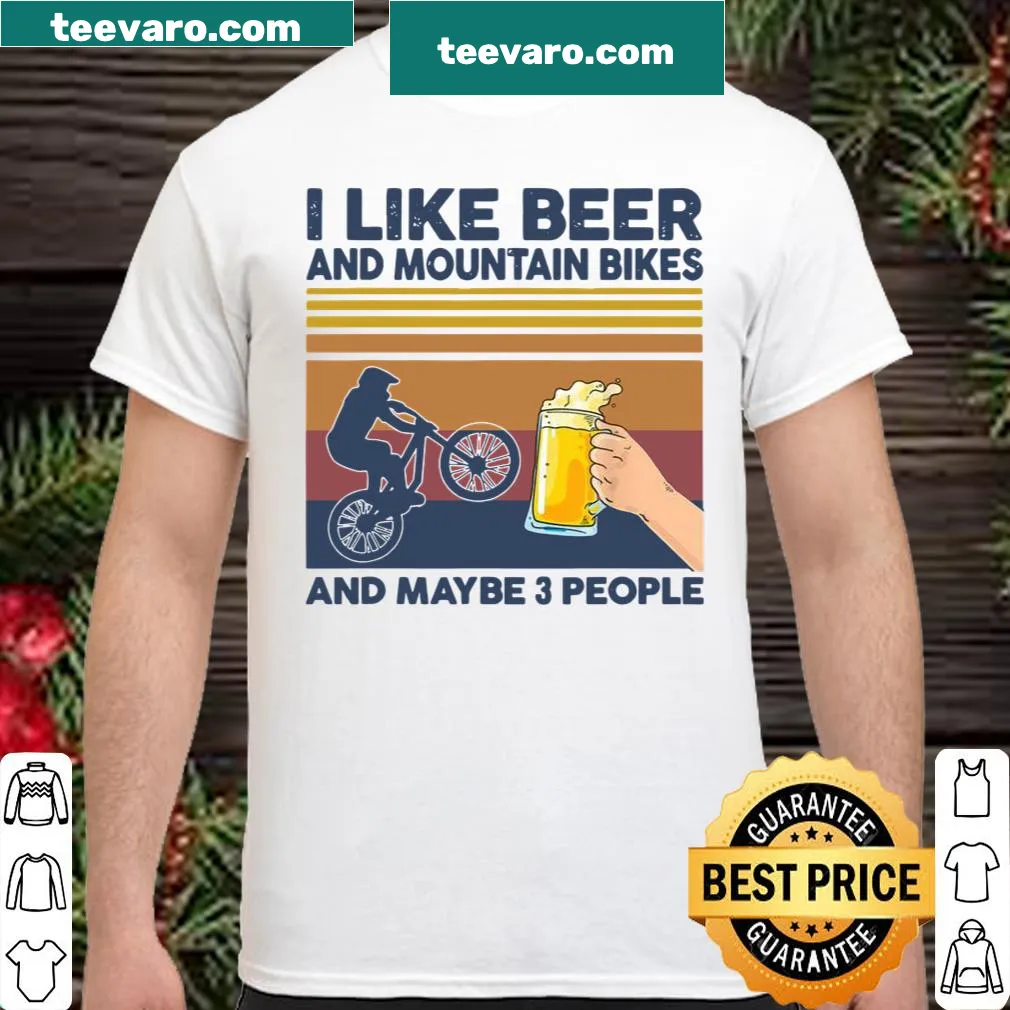Playful typography shirt about beer, biking, and socializing.