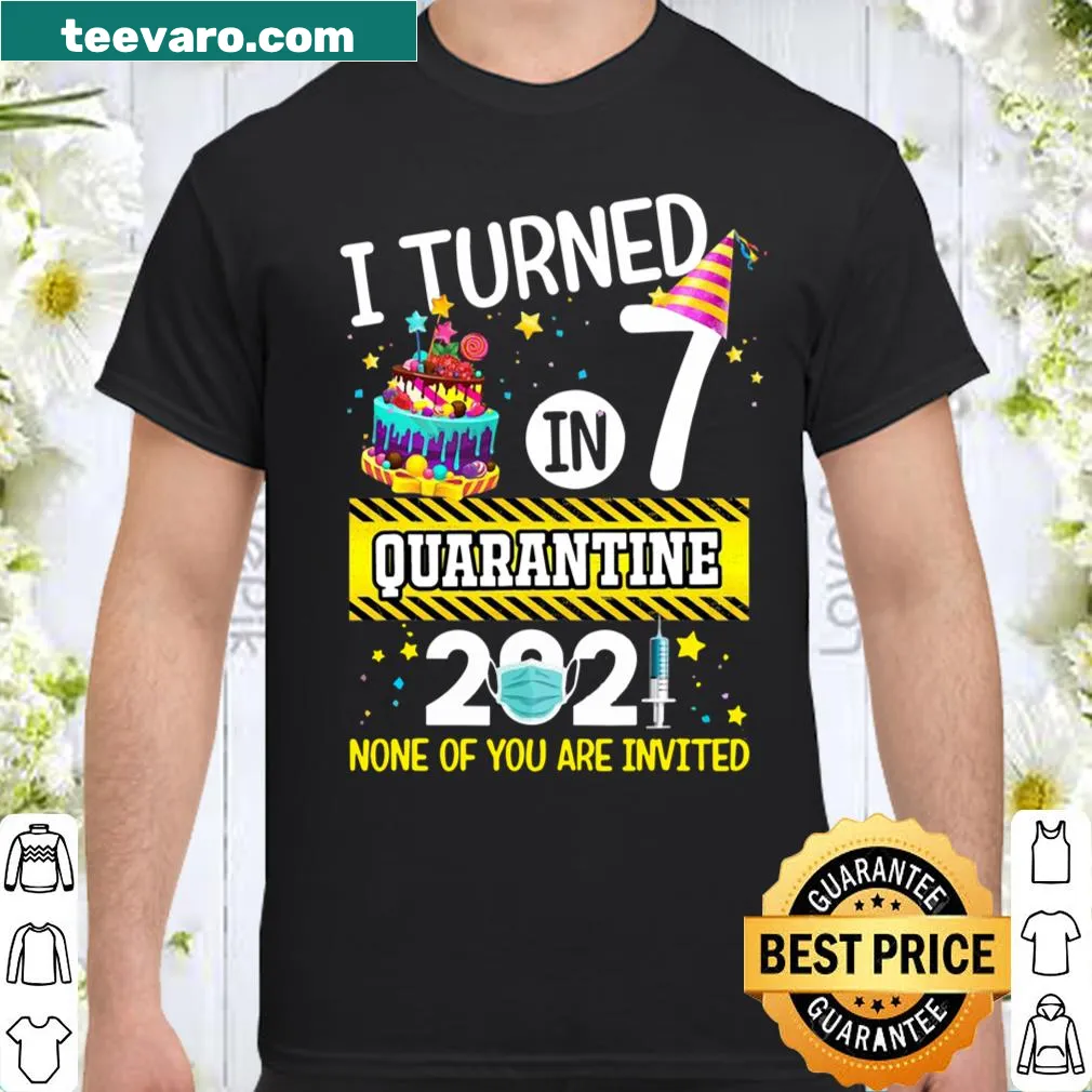 Vintage-style 7th birthday t-shirt with humorous quarantine theme