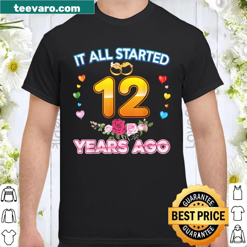 Elegant shirt celebrating 12th wedding anniversary