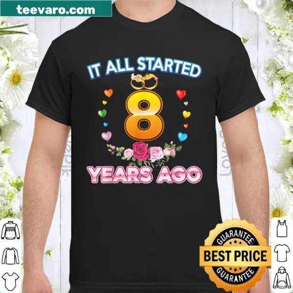 Eighth wedding anniversary shirt with elegant typography and heartfelt message