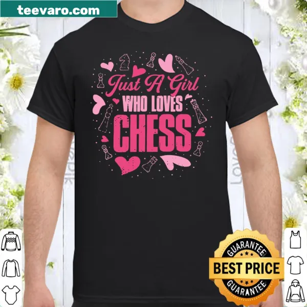 Text states 'Just A Girl Who Loves Chess' with simple graphics.