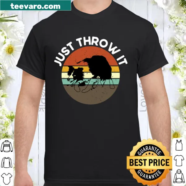 Retro-style shirt featuring a playful Border Collie graphic.