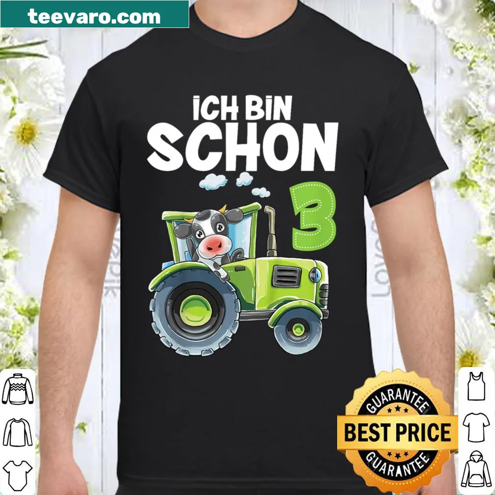 Birthday shirt for kids with playful tractor design and fun text