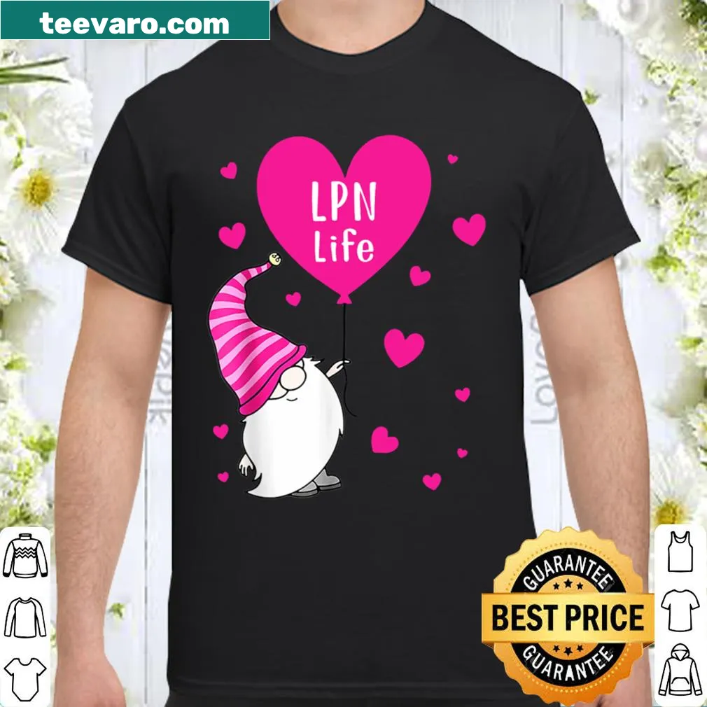 Gnome nurse design for LPN professionals on Valentine's Day
