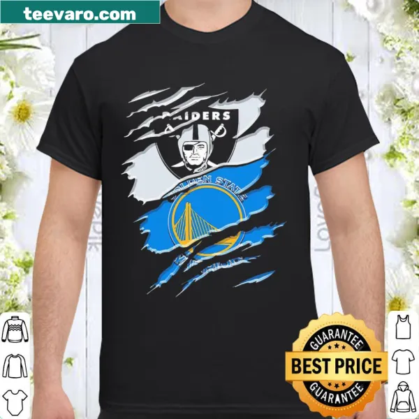 Vintage dual team shirt for Raiders and Warriors