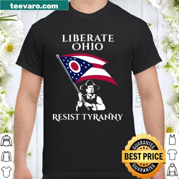 Patriotic shirt with a bold badge emblem and slogan