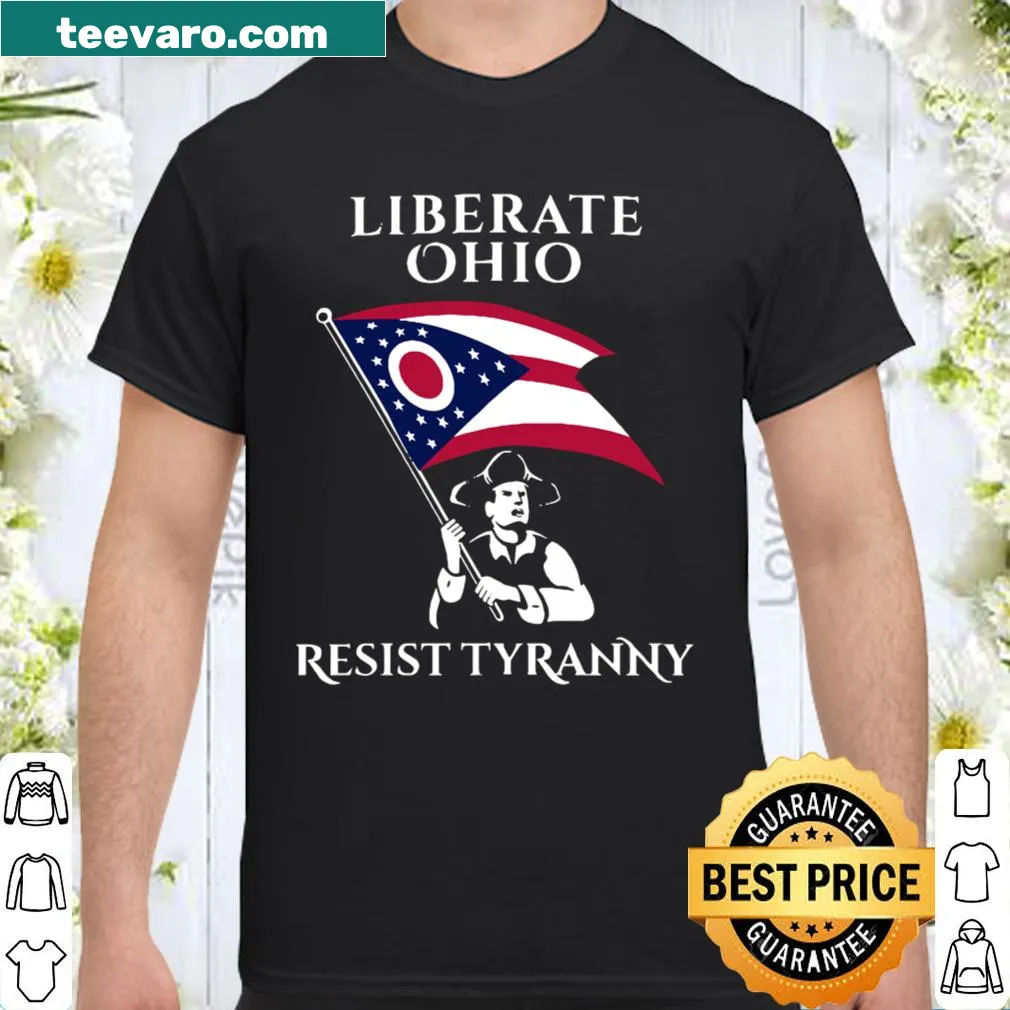 Patriotic shirt with a bold badge emblem and slogan
