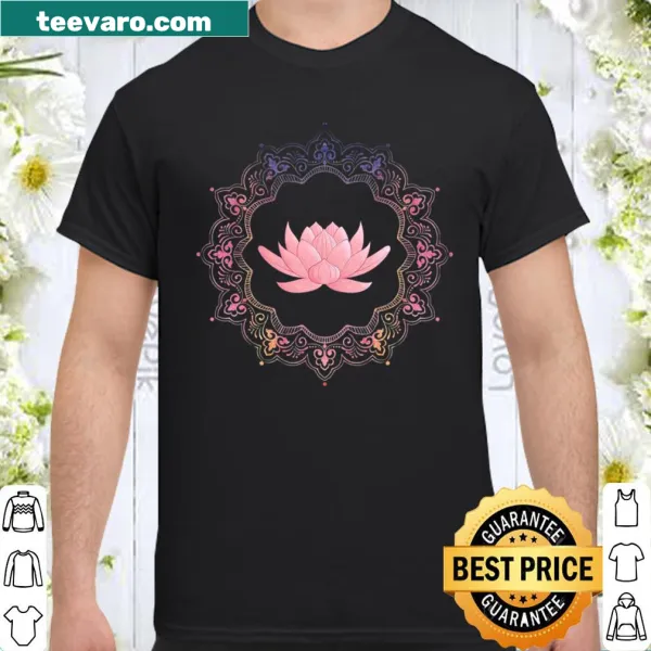 Lotus mandala illustration on a spiritual yoga shirt