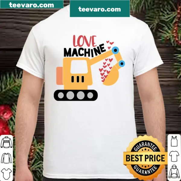 Cute toddler baseball tee with tractor and hearts for Valentine's Day