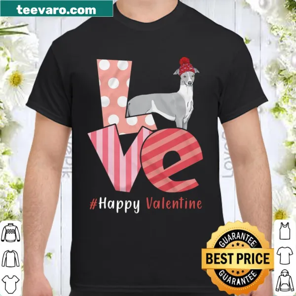 Valentine shirt with 'Love Whippet' text and playful design