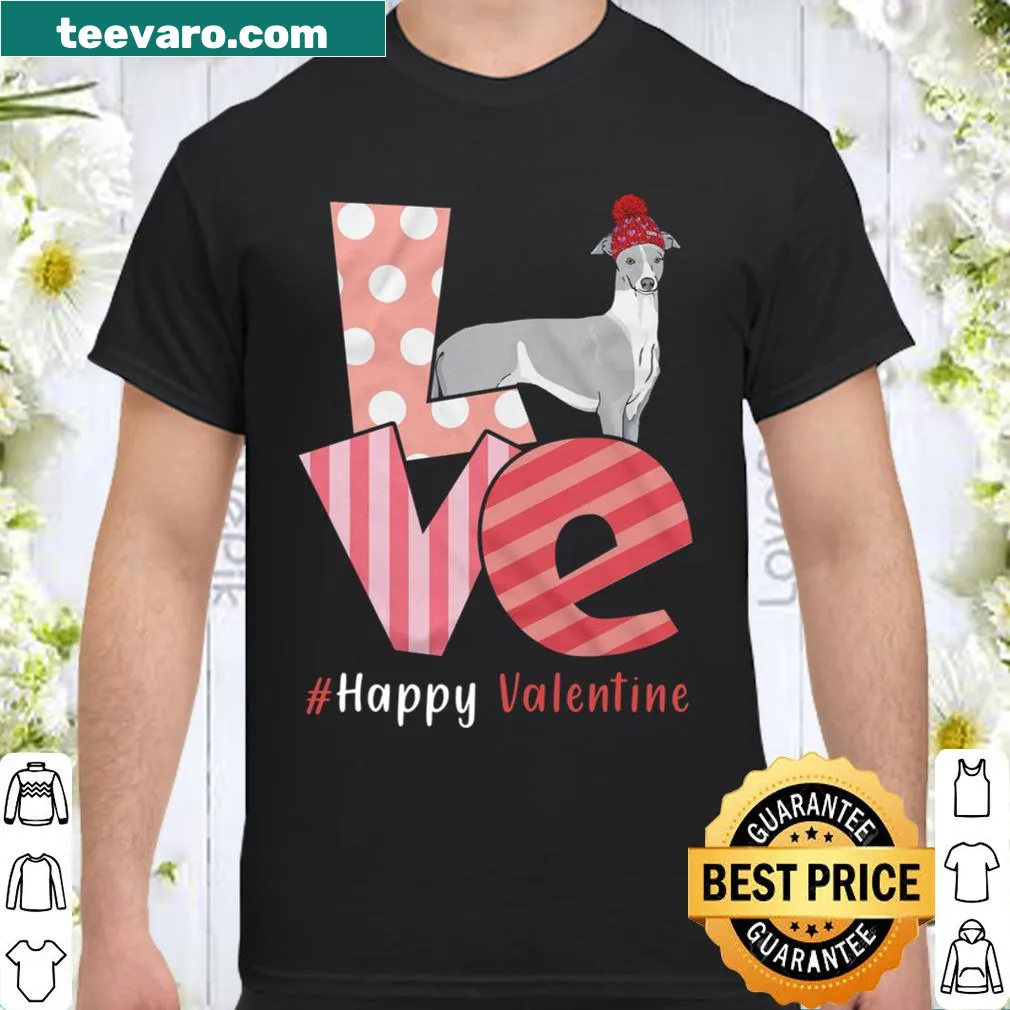 Valentine shirt with 'Love Whippet' text and playful design