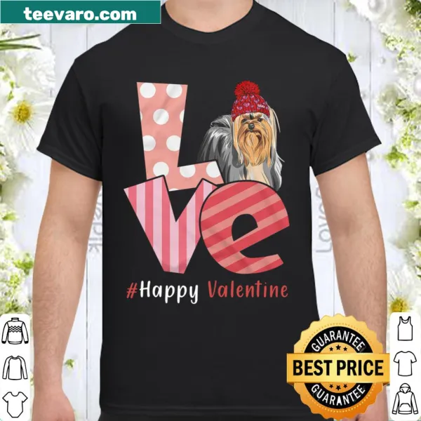 Funny Valentine's Day tee featuring 'Love Yorkshire Terrier' text