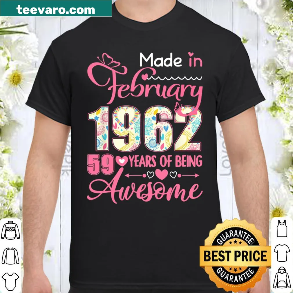 Birthday shirt for February 1962 with 'Made In February' text