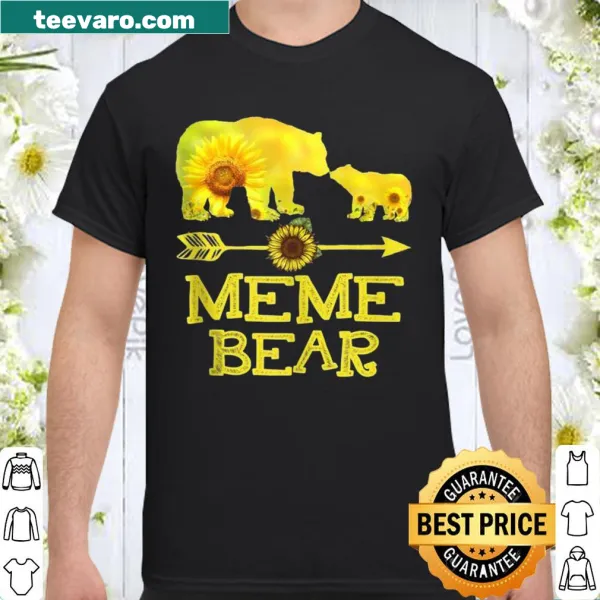 Cute meme bear with sunflowers for Mother's Day on a shirt