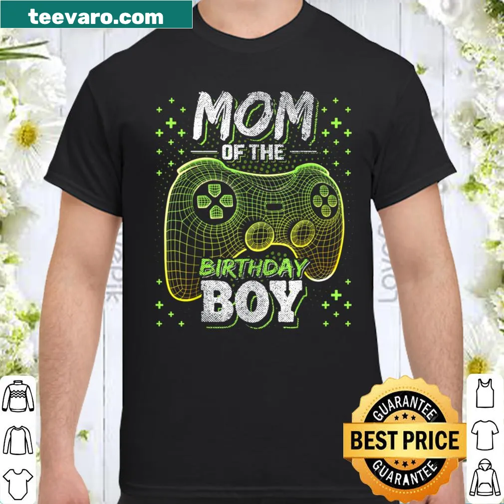Mom shirt for birthday boy featuring video game theme