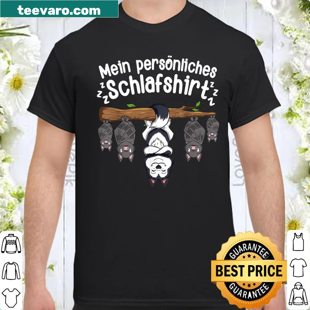 Funny dog illustration with bats on a sleep shirt