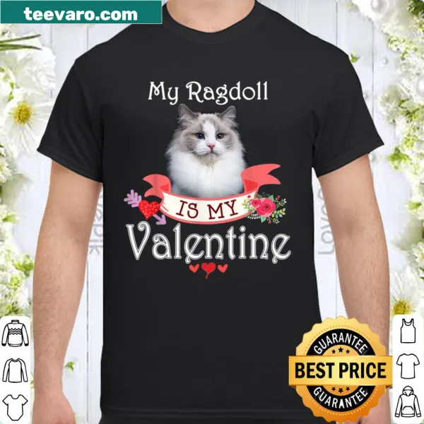 Cute heart graphic with text about Ragdoll cat for Valentine's Day.