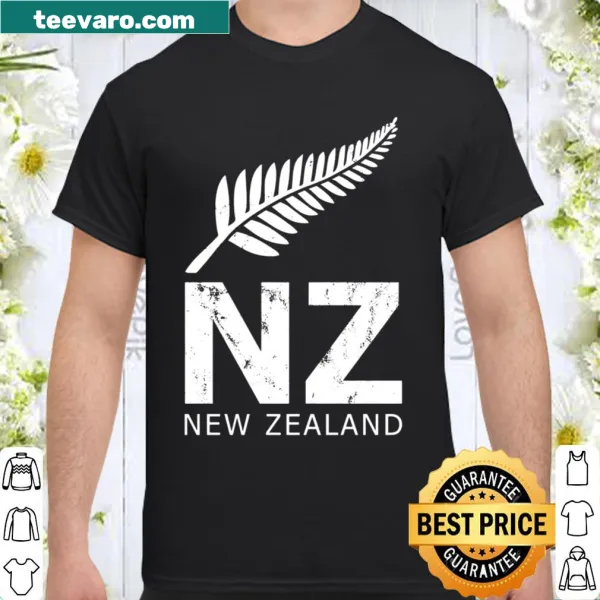 Distressed New Zealand fern rugby fan shirt, vintage style