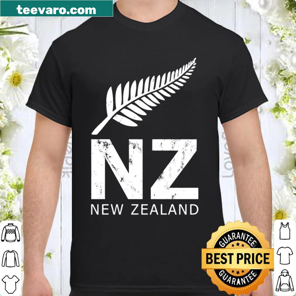 Distressed New Zealand fern rugby fan shirt, vintage style