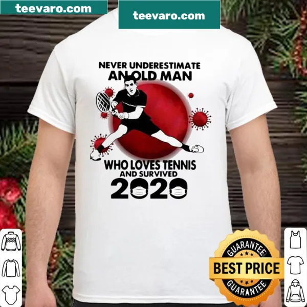 Vintage-style shirt with humorous tennis-themed text for an old man