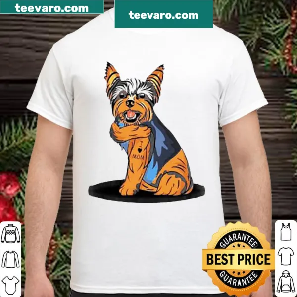 Yorkshire Terrier shirt with 'I Love Mom' illustration