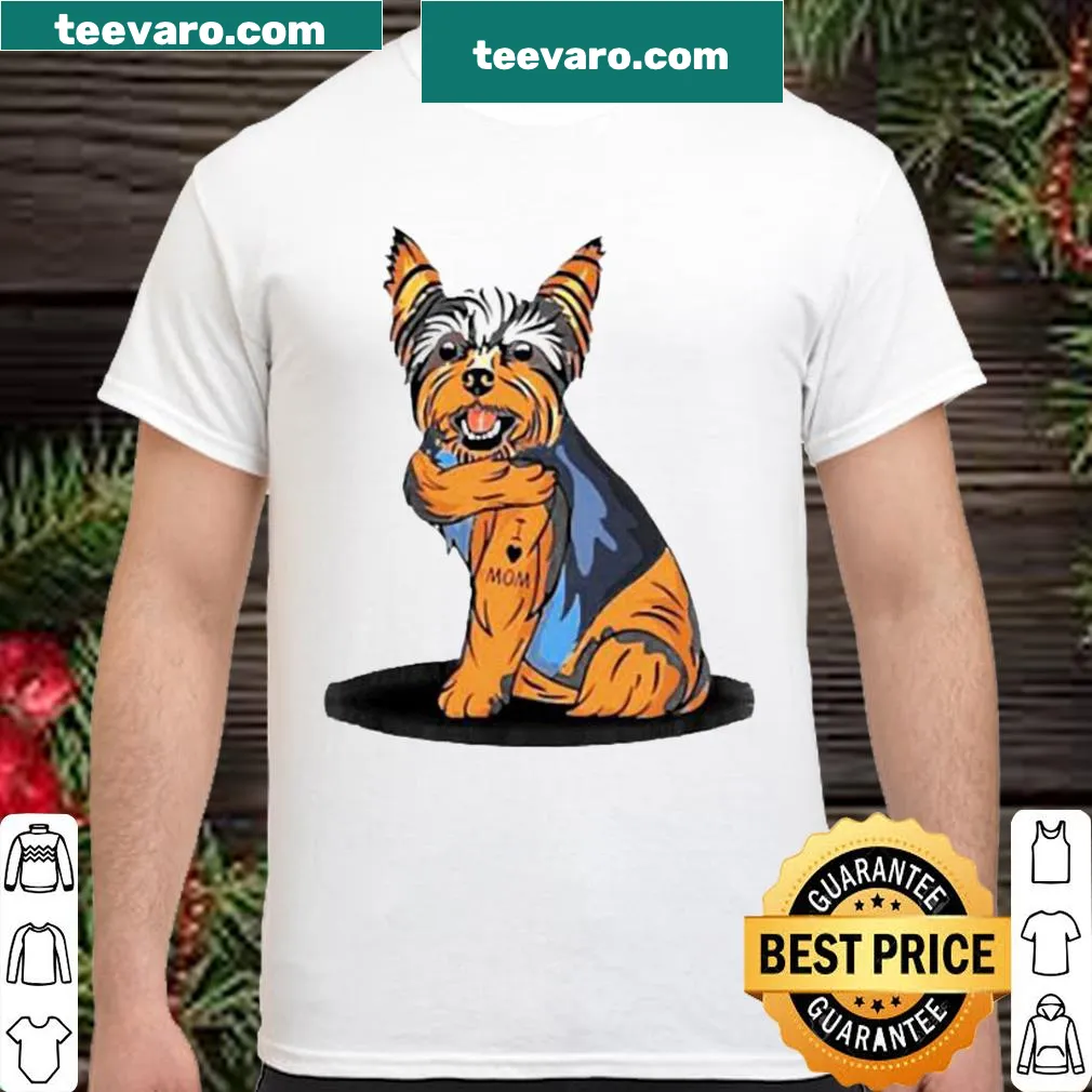 Yorkshire Terrier shirt with 'I Love Mom' illustration