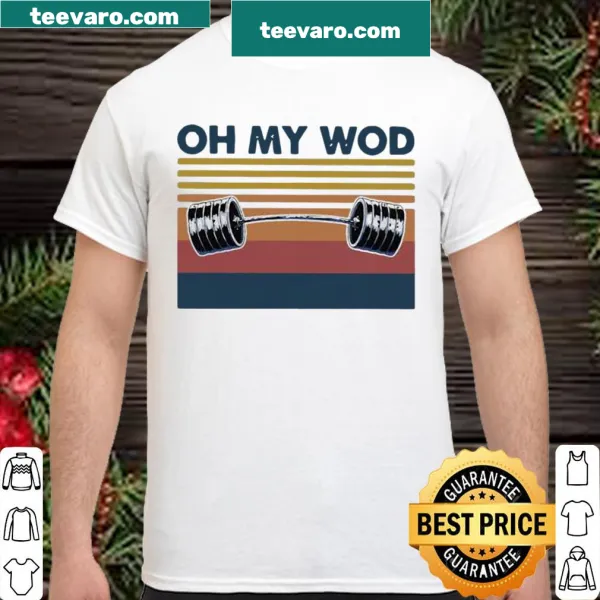 Vintage weight lifting shirt with 'Oh My Wod' text