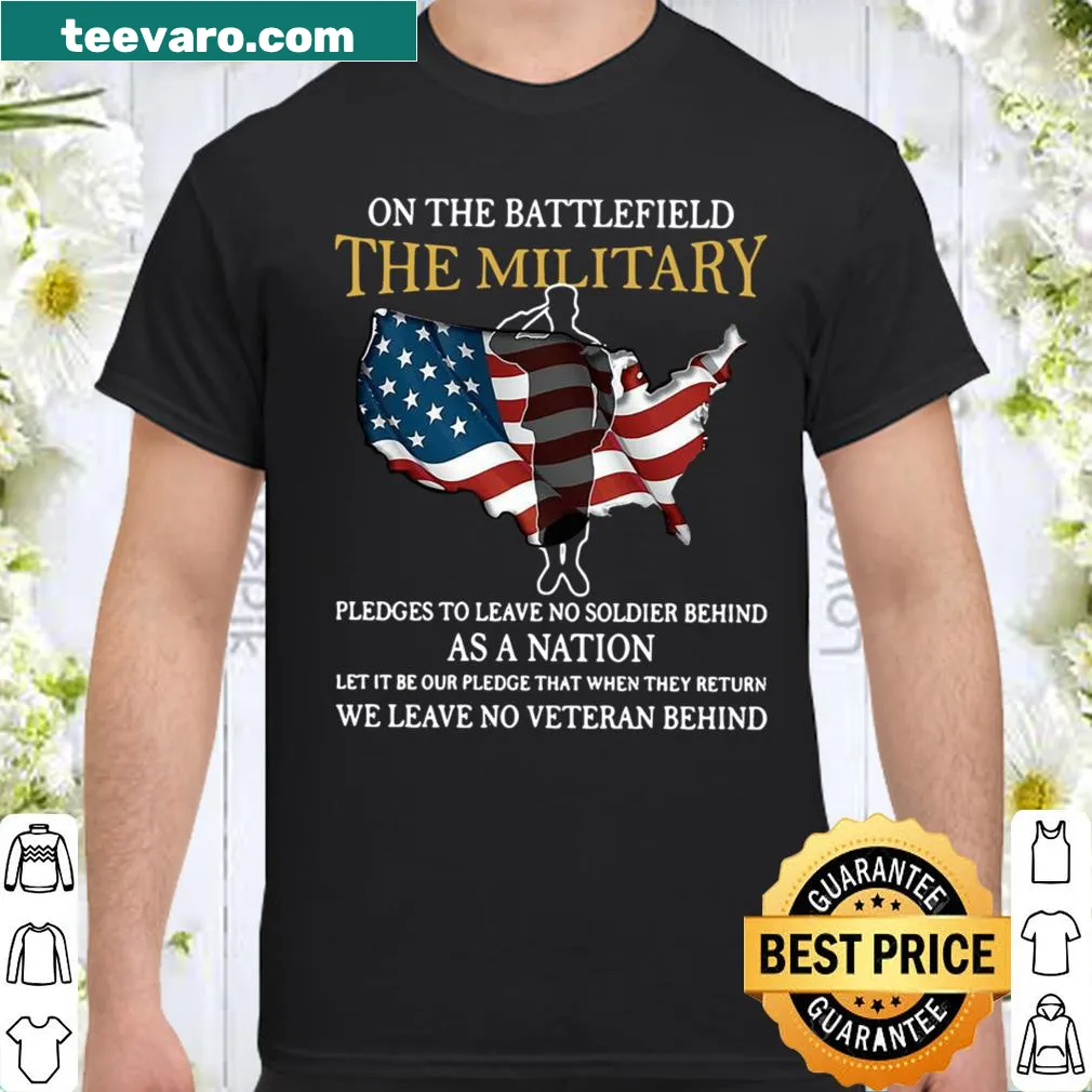 Shirt honoring military commitment with American flag and text.
