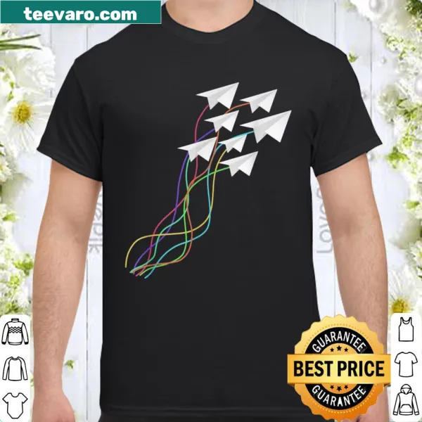 Illustrated shirt featuring origami designs and Japanese art