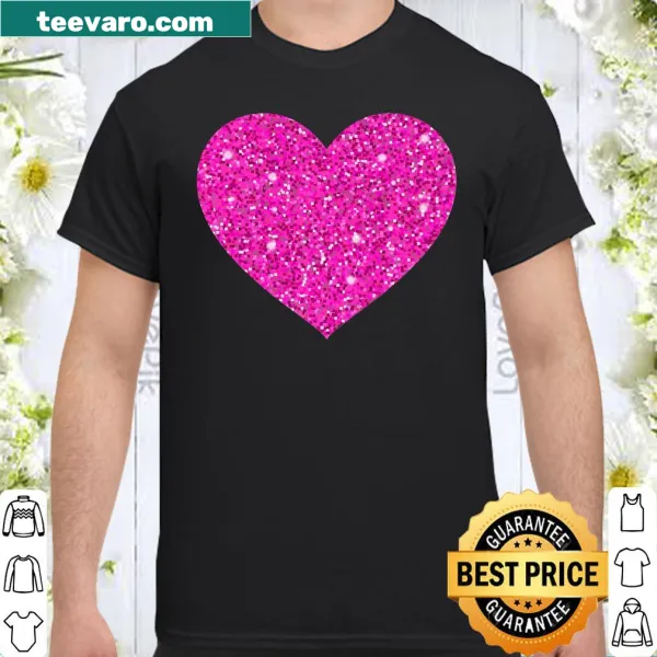 Whimsical pink heart graphic for couple's Valentine's Day shirt