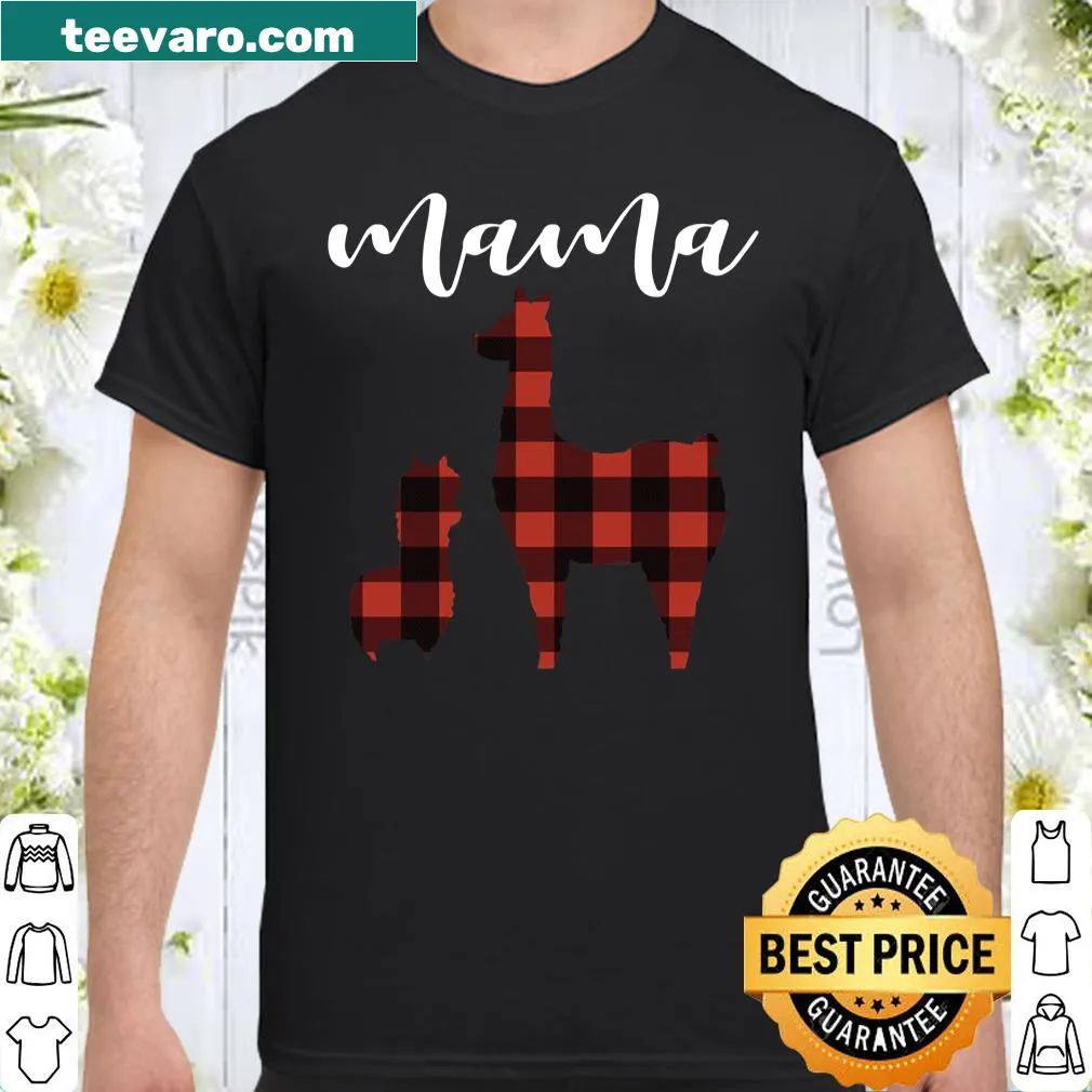 Plaid mama llama pajama top with cozy design