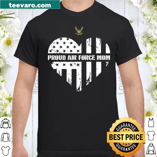 Air Force Mom shirt with patriotic design and dog tags