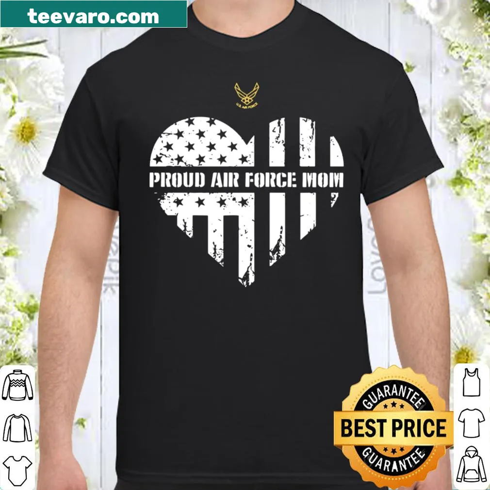 Air Force Mom shirt with patriotic design and dog tags