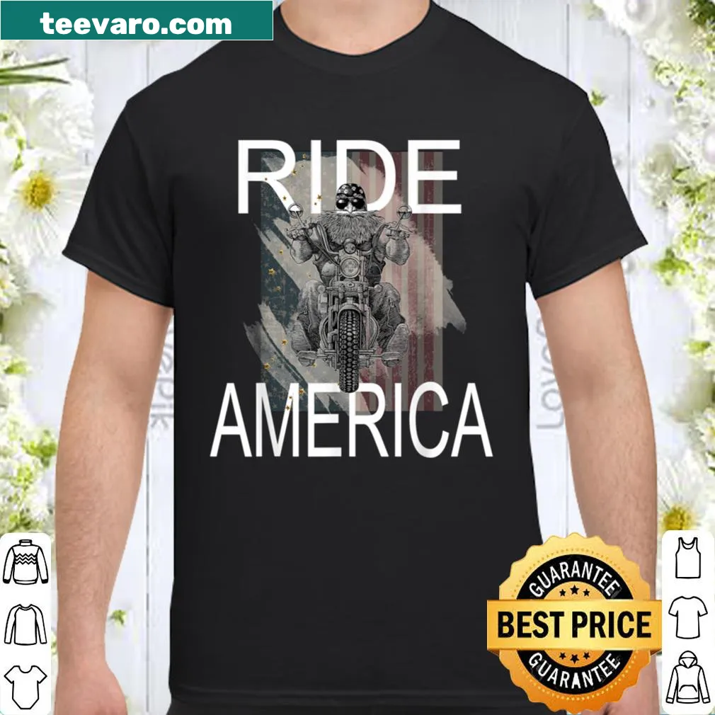 Bold graphic design celebrating the spirit of American motorcycle riding.
