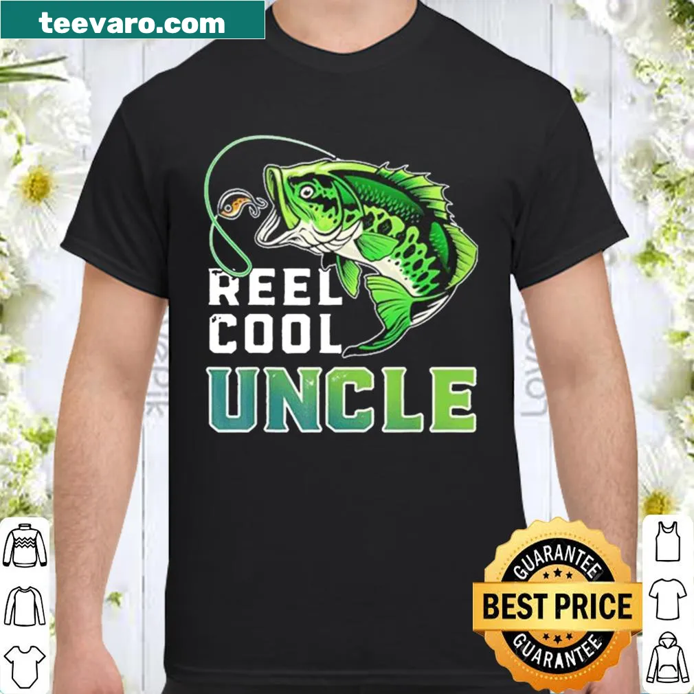 Fun shirt declaring 'Reel Cool Uncle' for fishing enthusiasts