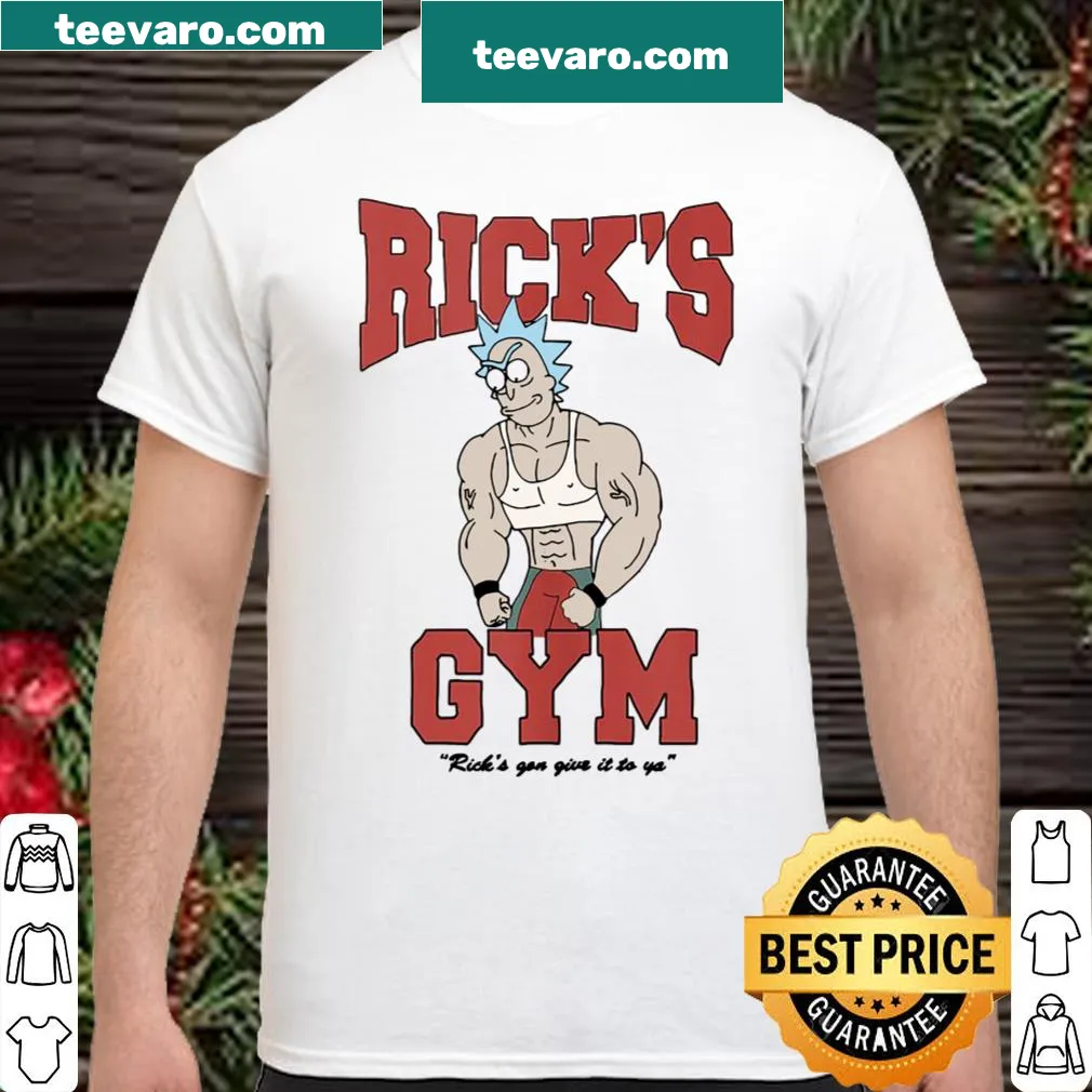 Rick's Gym t-shirt featuring a humorous graphic from Rick and Morty
