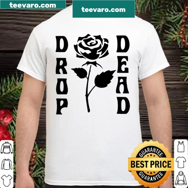 Minimalist drop-dead rose graphic shirt design