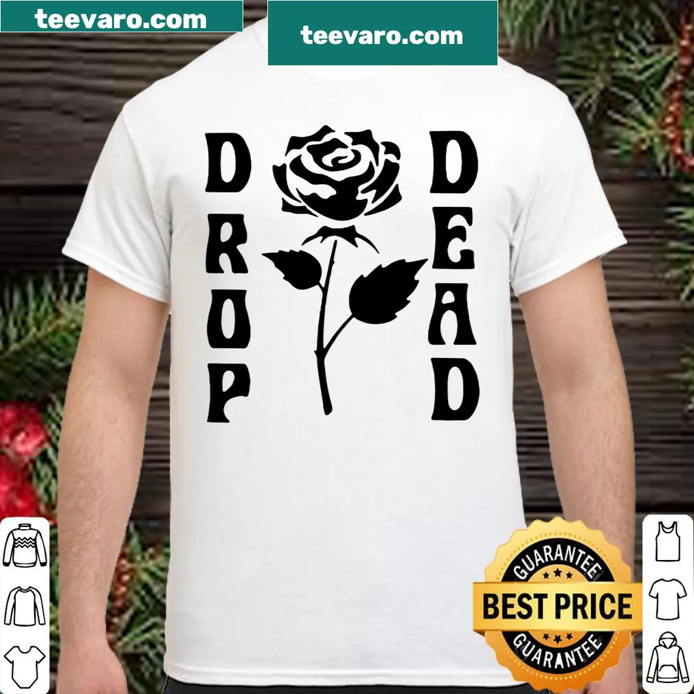 Minimalist drop-dead rose graphic shirt design