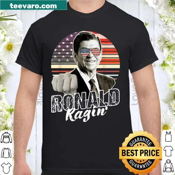 Patriotic graphic tee for July 4th celebrating Reagan