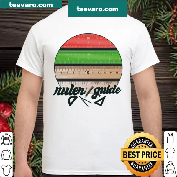 Illustration shirt featuring a ruler and pen design
