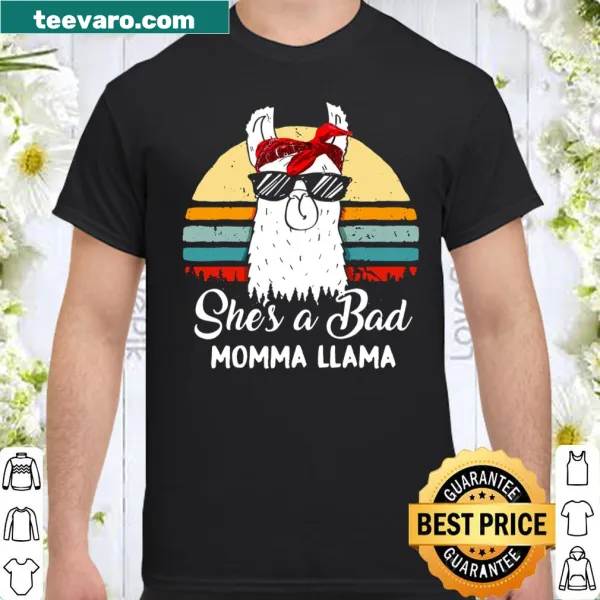 Retro llama shirt with humorous design for moms