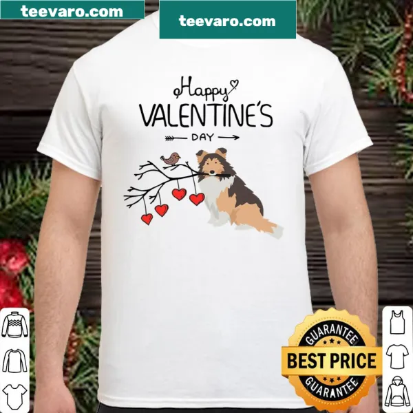 Cute Valentine's Day shirt with Shetland Sheepdog illustration