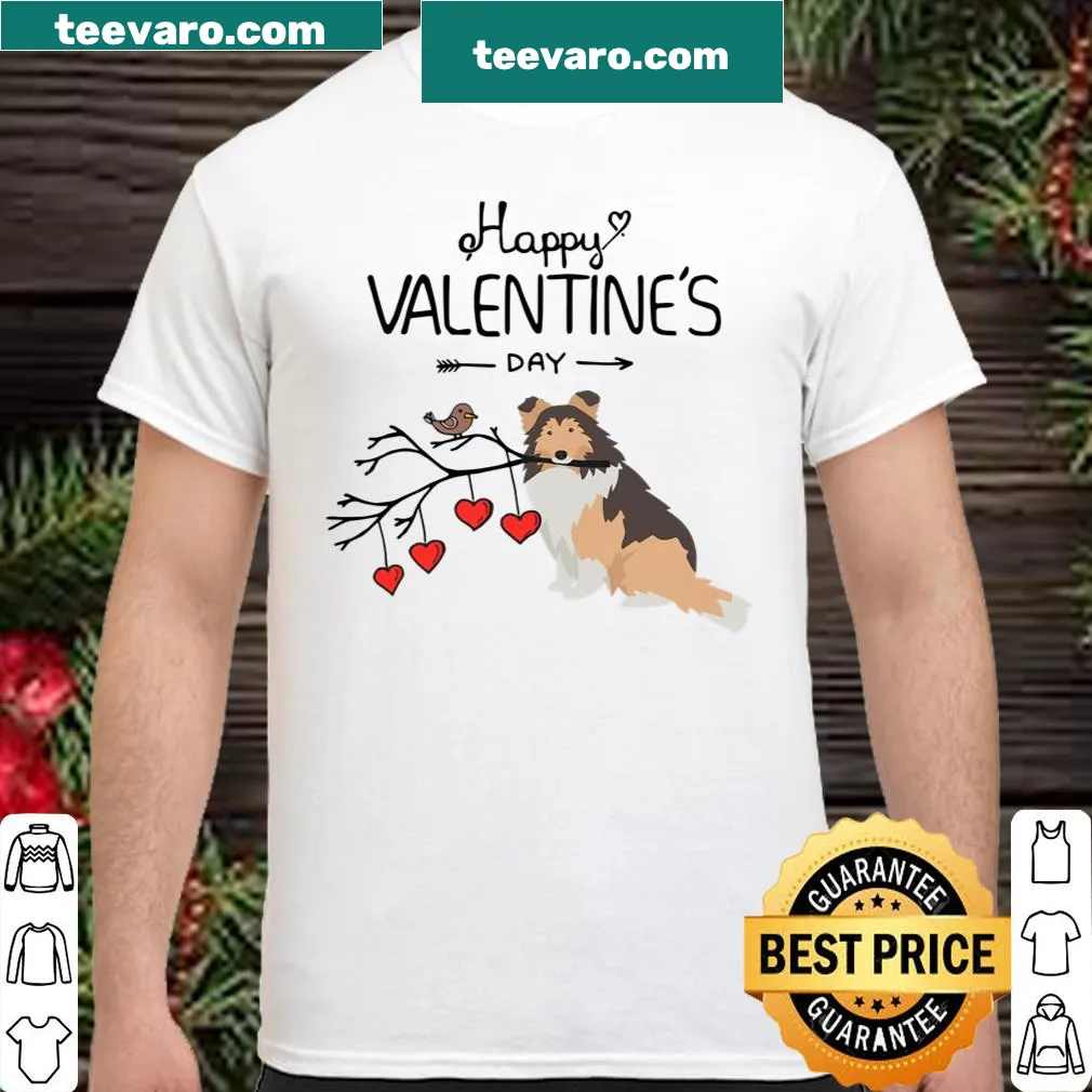 Cute Valentine's Day shirt with Shetland Sheepdog illustration