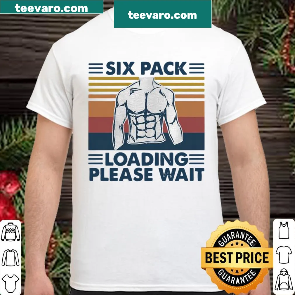 Funny fitness shirt with six pack loading design