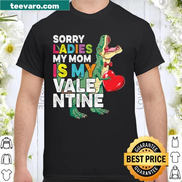 Kids shirt with T-Rex graphic stating mom as the Valentine.