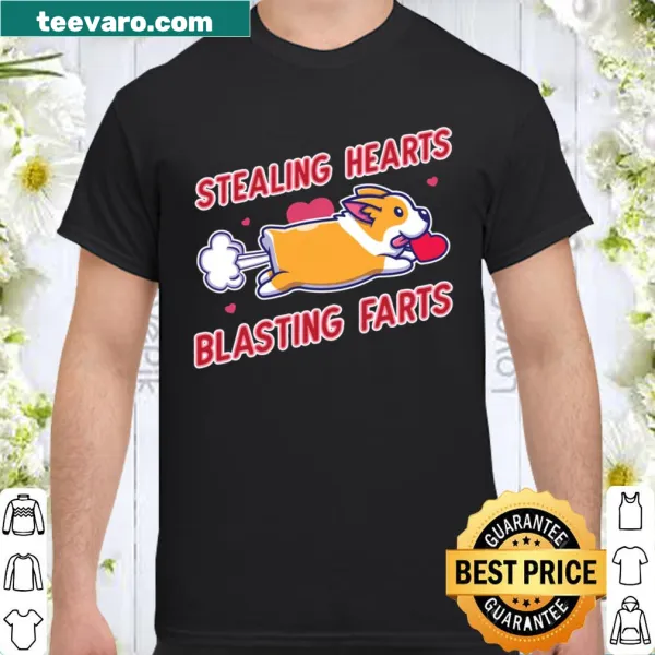 Cute kawaii corgi graphic for Valentine's Day